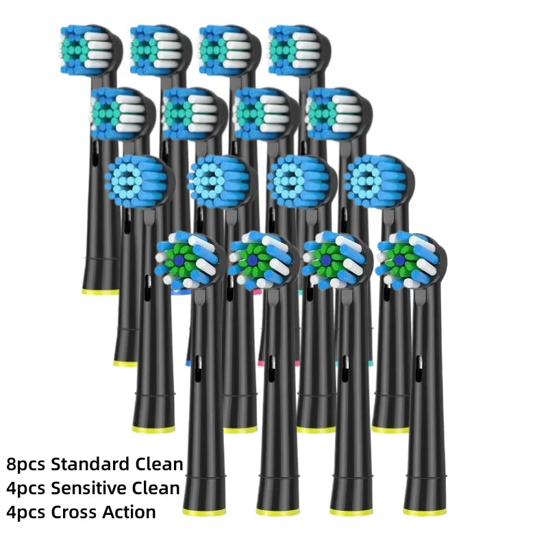 16/20PCS Brush Head nozzles for Oral B Electric Toothbrush Replacement Head Refill Sensitive Floss Cross Action (Not for iO)