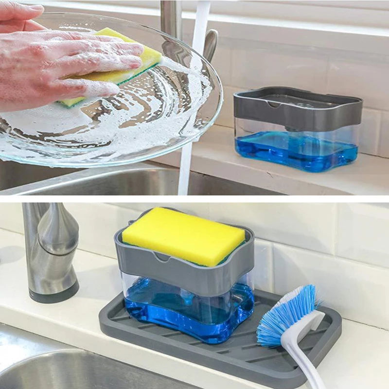 Dish Soap Dispenser with Sponge Caddy
