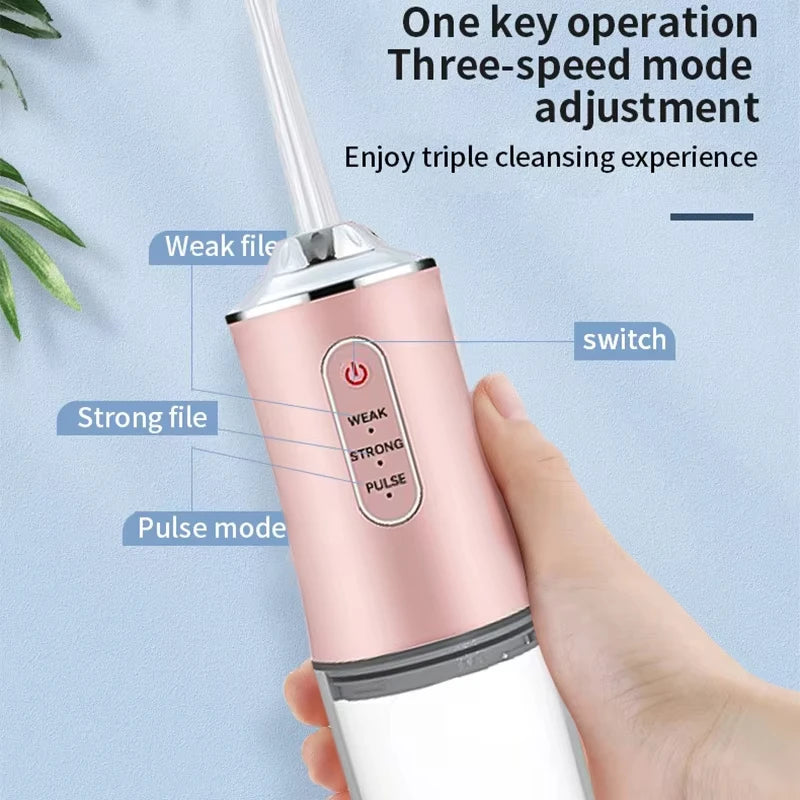 2025 Portable Water Flosser Oral Irrigator - Cordless IPX7 Waterproof Dental Jet Teeth Cleaner w/ 4 Tips, USB Rechargeable
