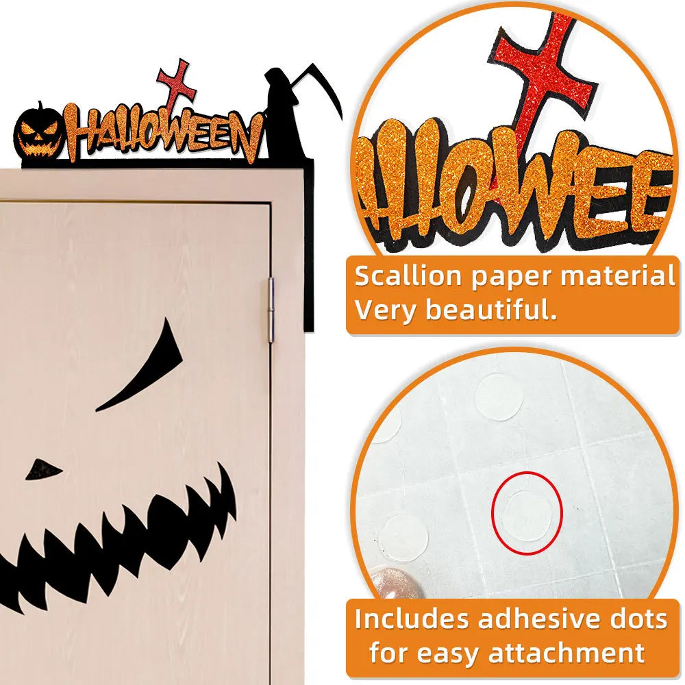 Halloween Door Frame Decoration – Bats, Pumpkins & Spider Webs