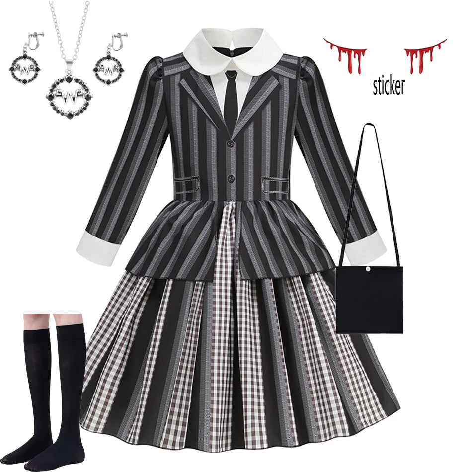 Children’s Halloween Cosplay Costume WEDNESDAY