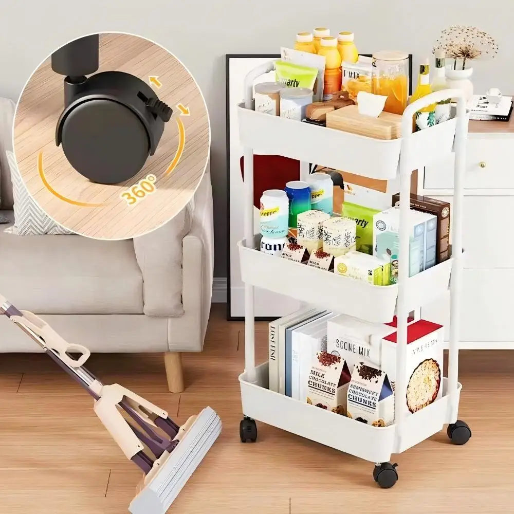Household Cart Floor Storage Rack, Multi-Functional Kitchen Storage Cart, Movable Storage With Wheels, Multi-Scene Application