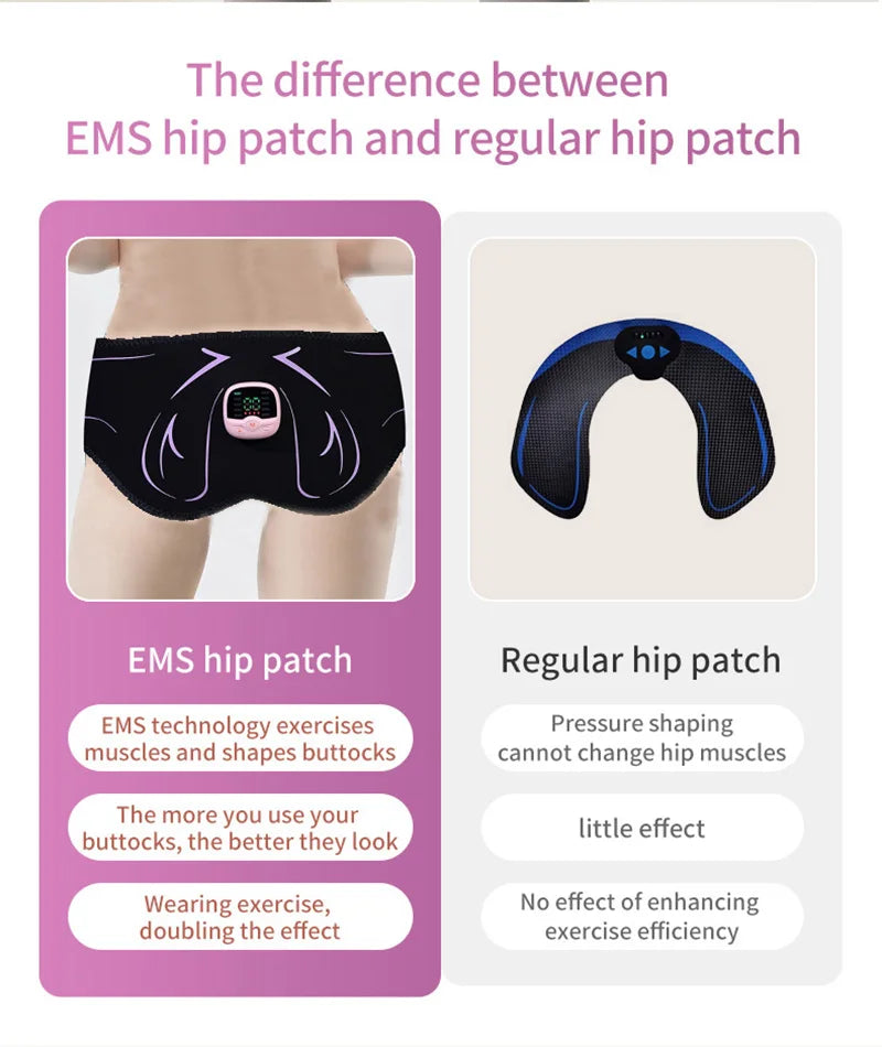 EMS Muscle Stimulator Hips Trainer Glute Trainer Electric Buttocks Massager Muscle Toner Help Lift Shape Tighten Butt Women Men