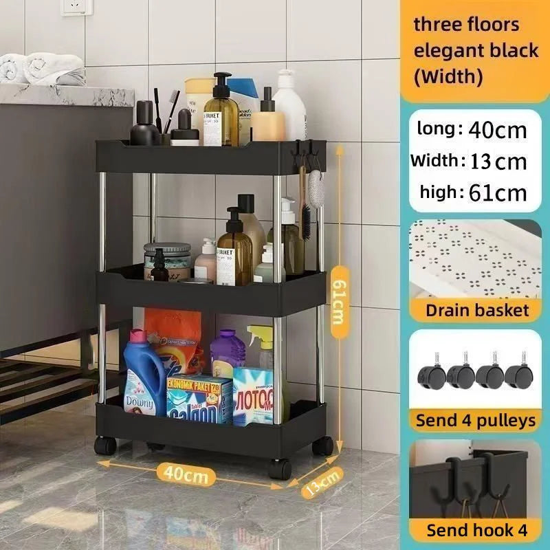 Multi-Layer Movable Storage Rack – Sleek & Space-Saving Organizer