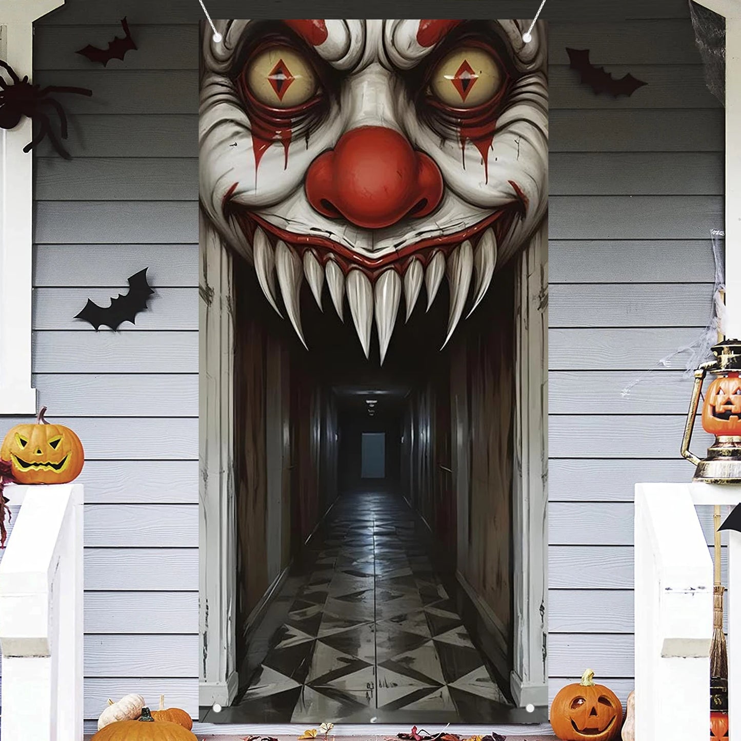 Halloween Witch & Zombie Door Cover