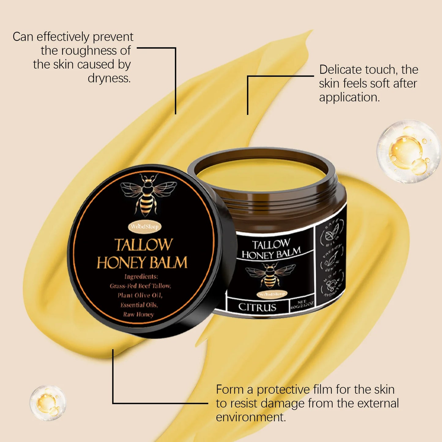 Tallow Honey Facial Balm – Soothe, Repair & Nourish Your Skin