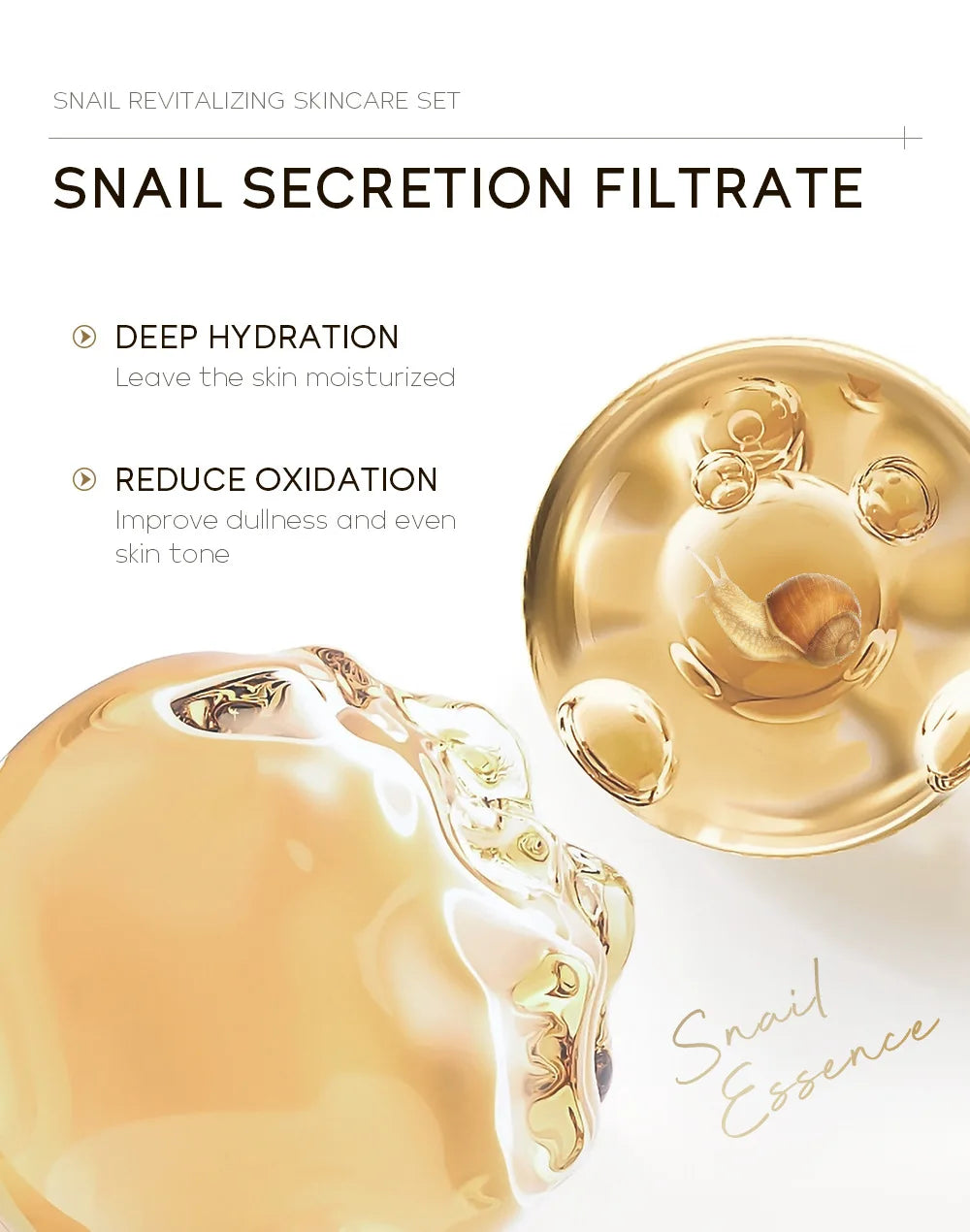 LAIKOU 3pcs Vitamin C Sakura Snail Essence Skincare Set