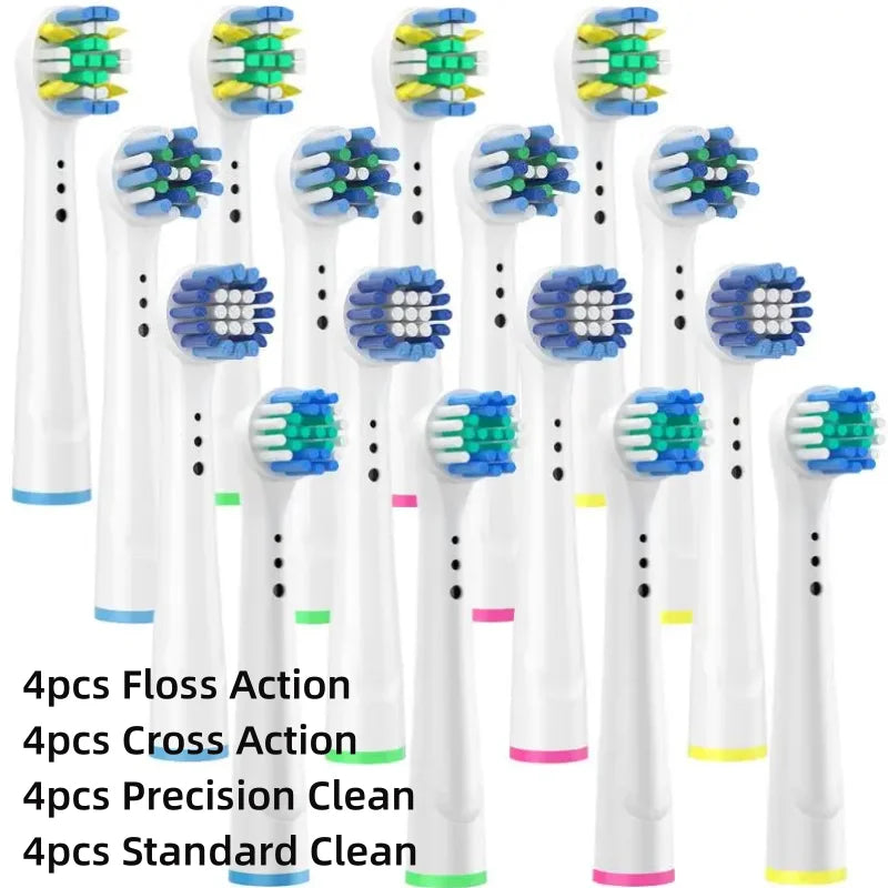 16/20PCS Brush Head nozzles for Oral B Electric Toothbrush Replacement Head Refill Sensitive Floss Cross Action (Not for iO)