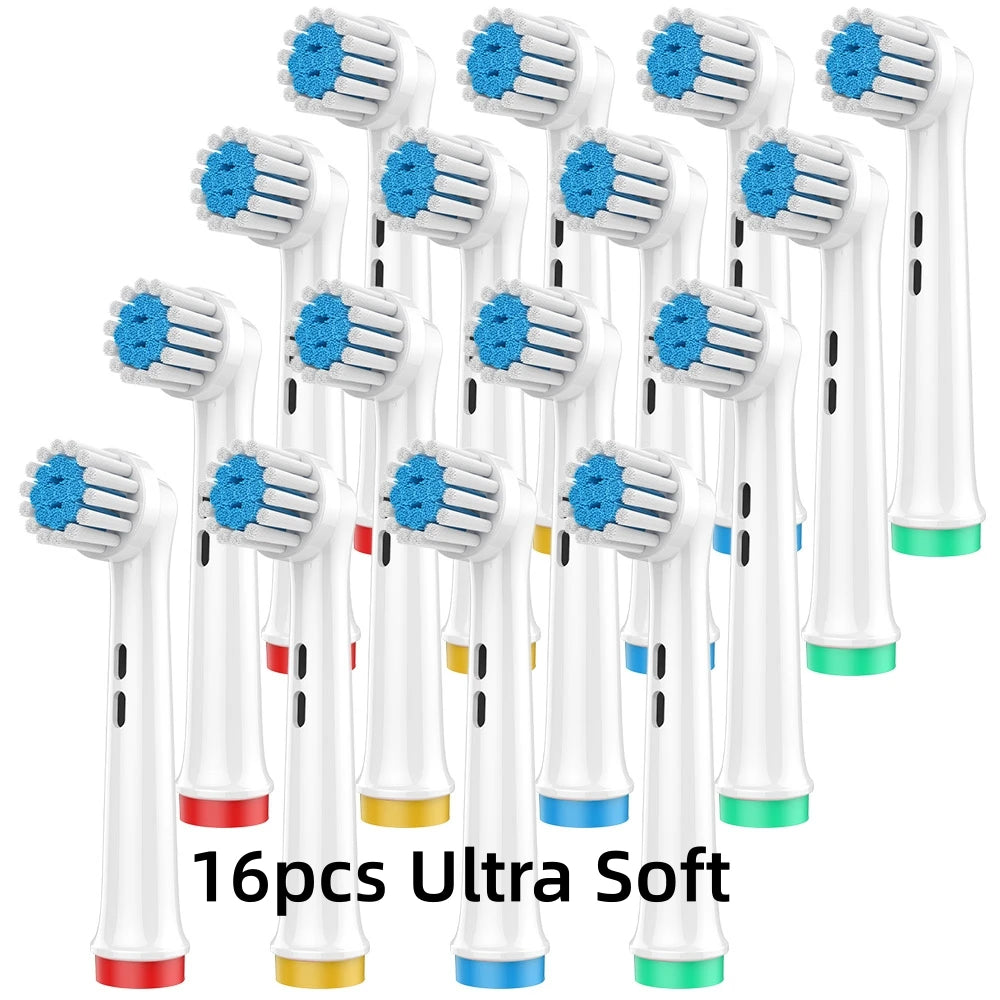 16/20PCS Brush Head nozzles for Oral B Electric Toothbrush Replacement Head Refill Sensitive Floss Cross Action (Not for iO)