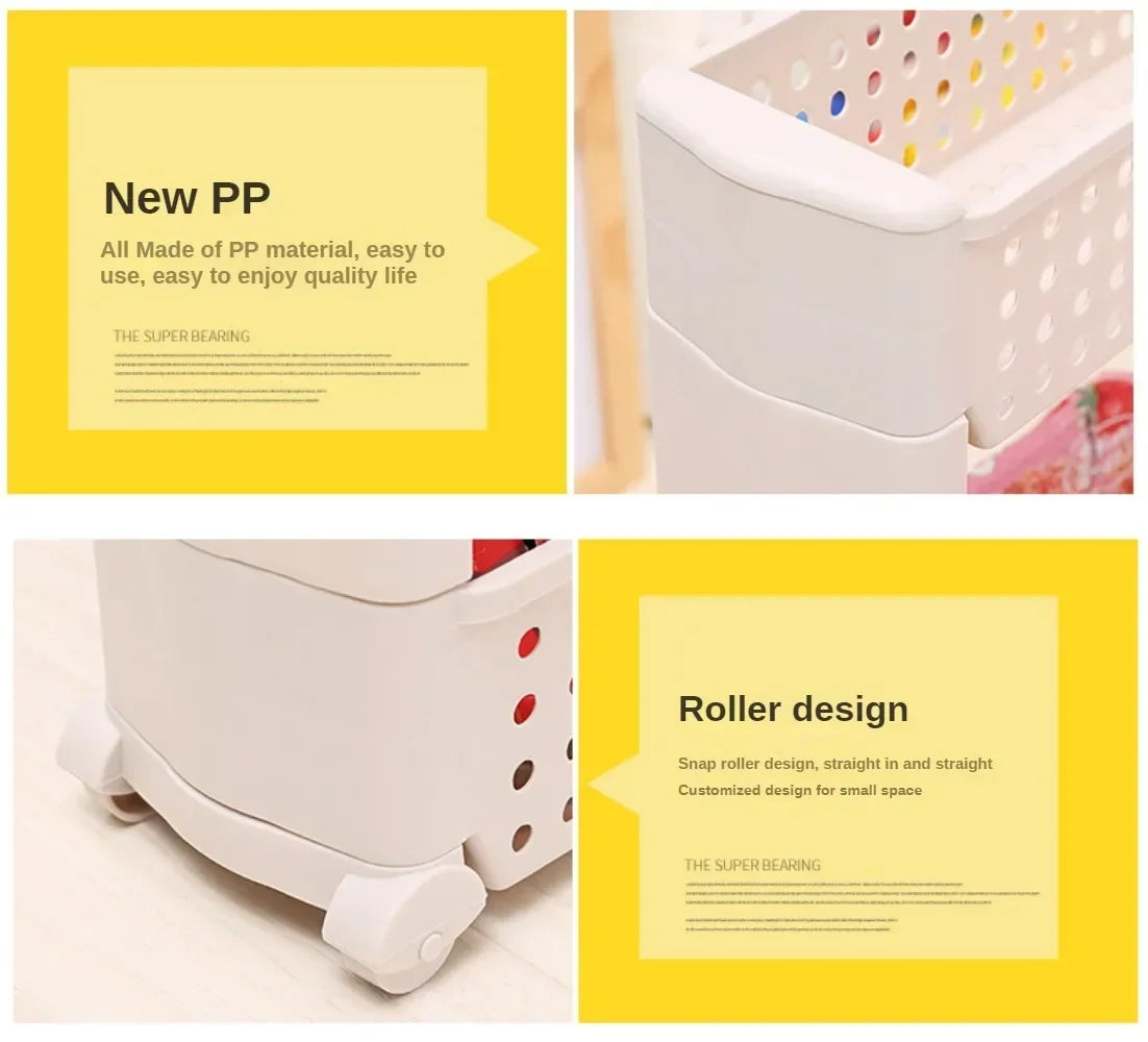 Multi-Layer Movable Storage Rack – Sleek & Space-Saving Organizer