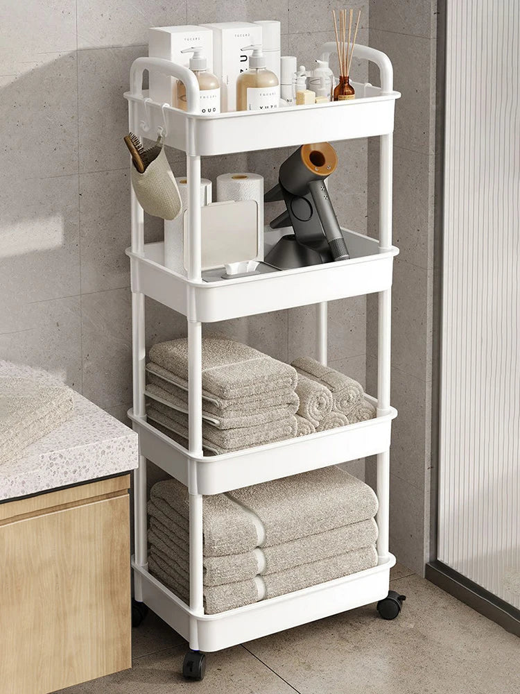 Household Cart Floor Storage Rack, Multi-Functional Kitchen Storage Cart, Movable Storage With Wheels, Multi-Scene Application