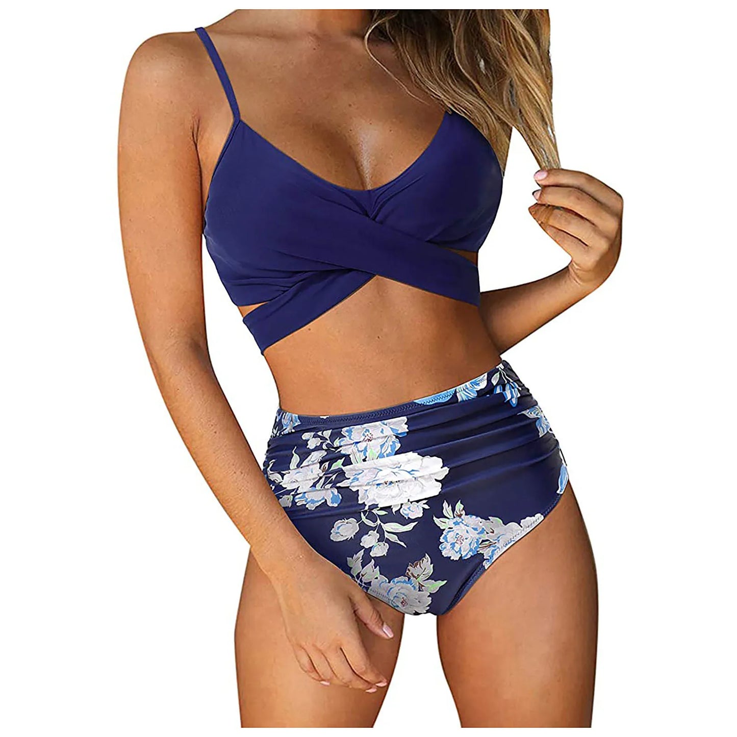 Floral Printed High-Waisted Bikini