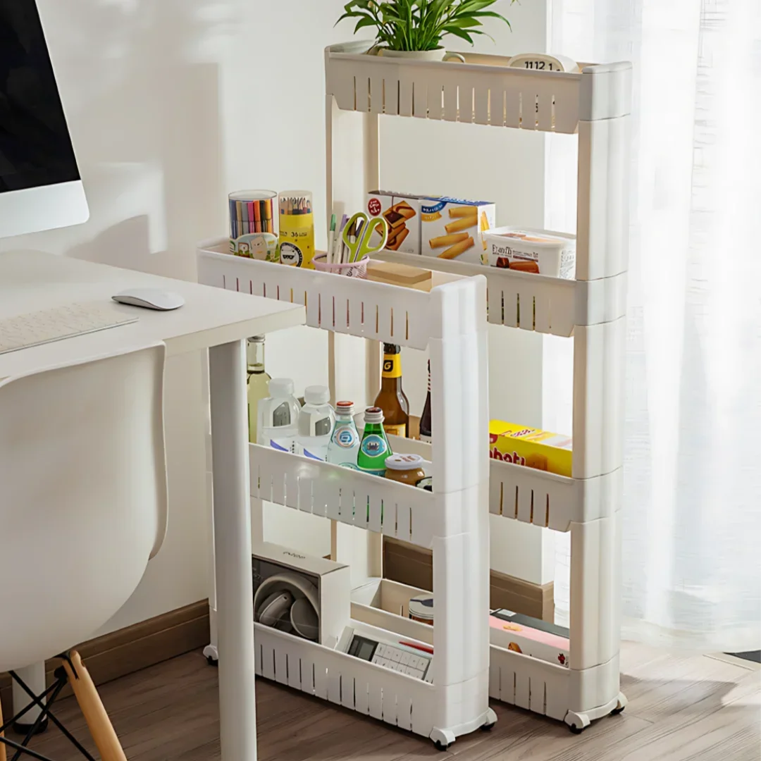 Multi-Layer Movable Storage Rack – Sleek & Space-Saving Organizer