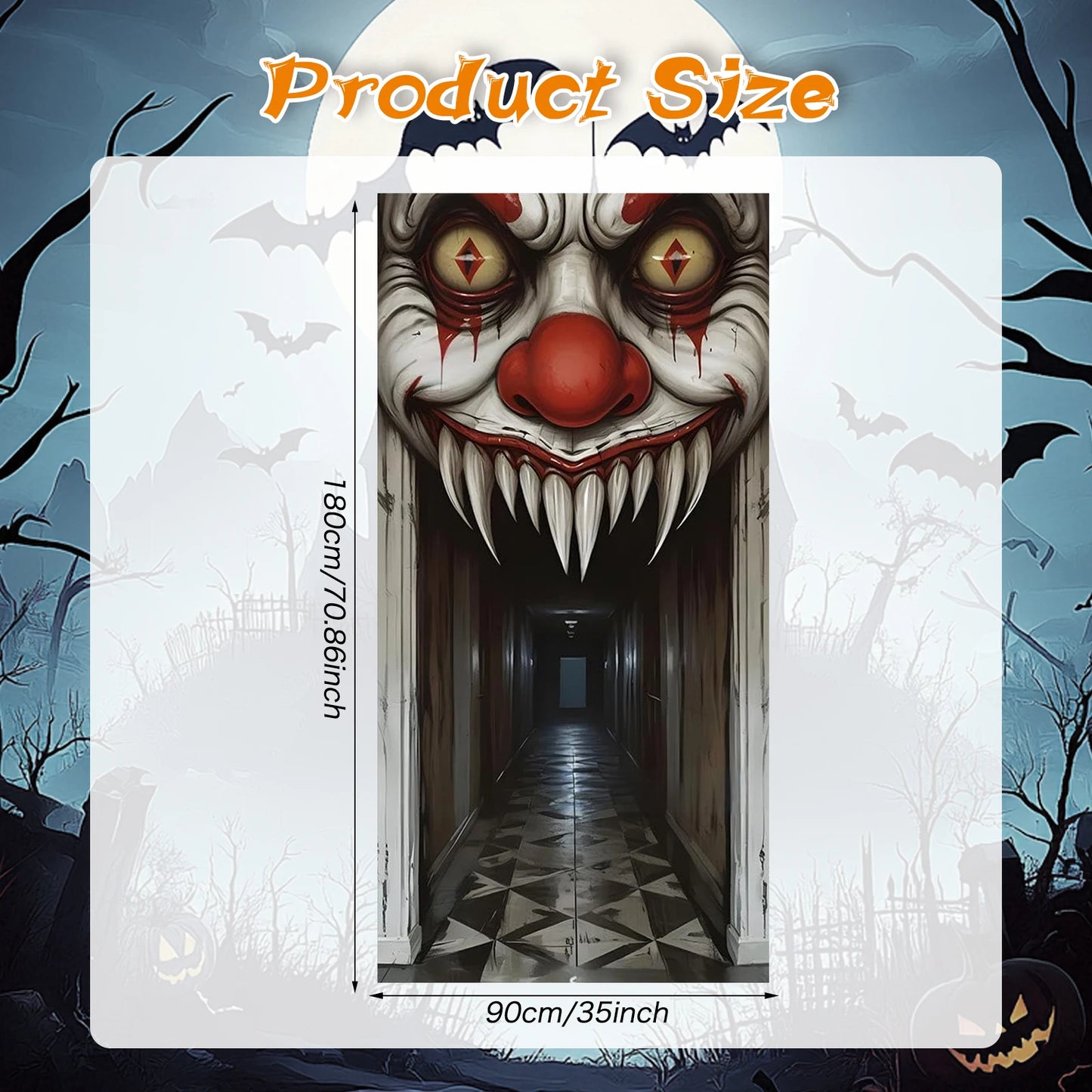 Halloween Witch & Zombie Door Cover