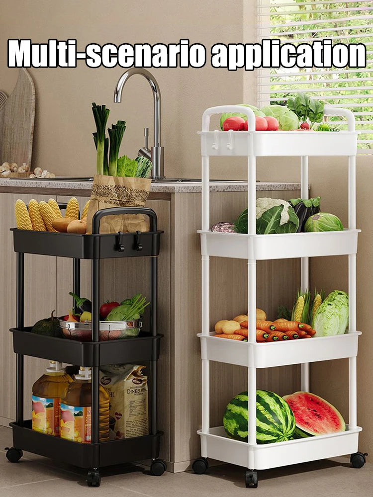 Household Cart Floor Storage Rack, Multi-Functional Kitchen Storage Cart, Movable Storage With Wheels, Multi-Scene Application