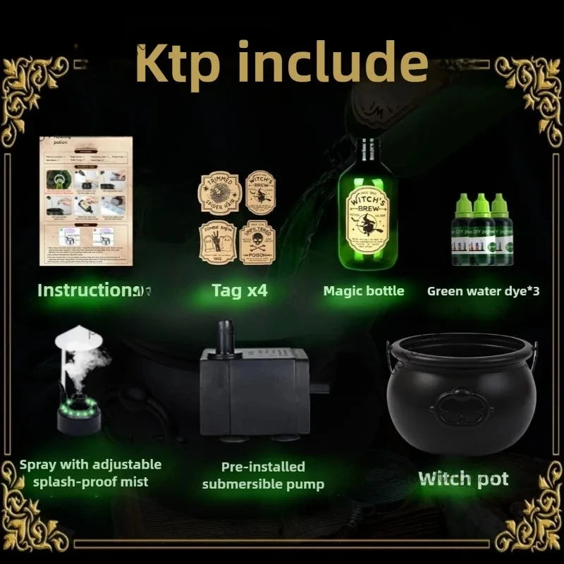 Halloween Black Witch Bowl & Magic Float Bottle