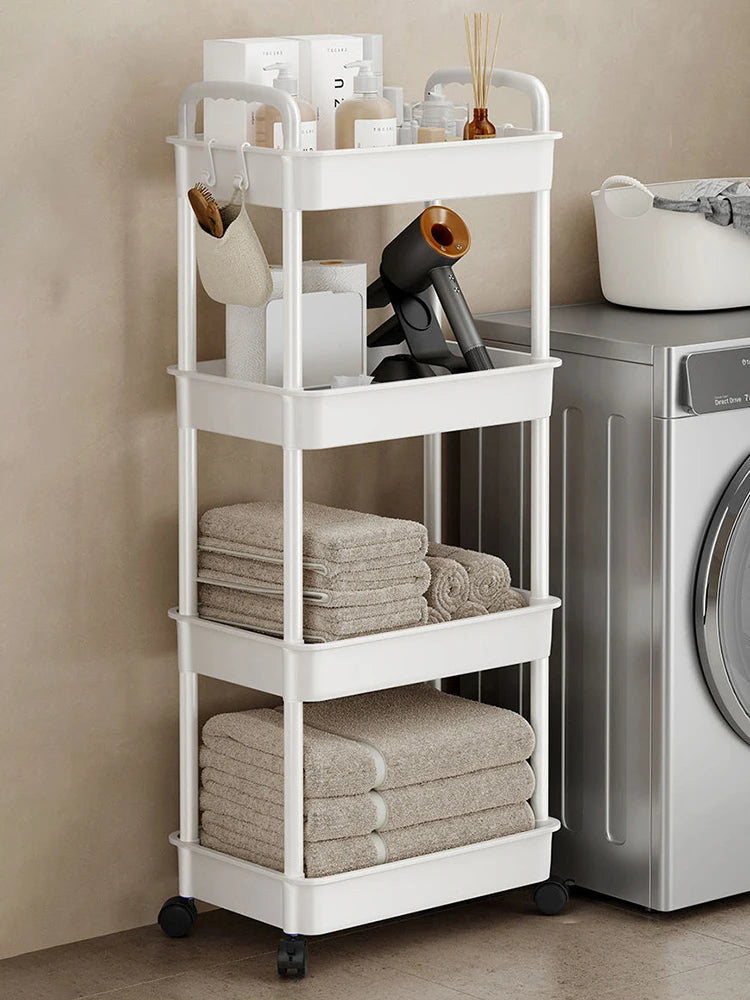 Household Cart Floor Storage Rack, Multi-Functional Kitchen Storage Cart, Movable Storage With Wheels, Multi-Scene Application