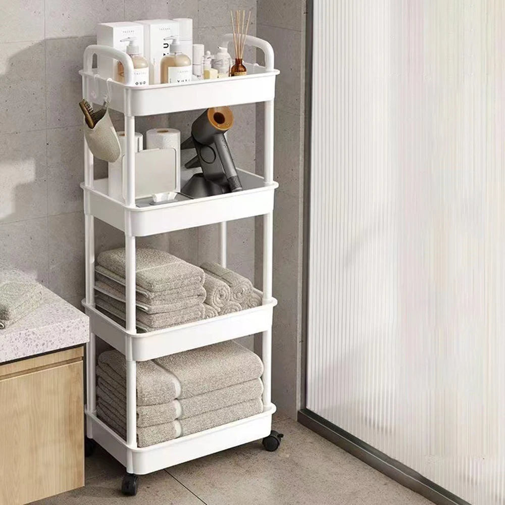 Household Cart Floor Storage Rack, Multi-Functional Kitchen Storage Cart, Movable Storage With Wheels, Multi-Scene Application