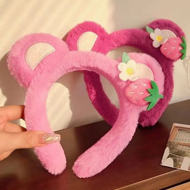 Strawberry Bear Plush Hairband