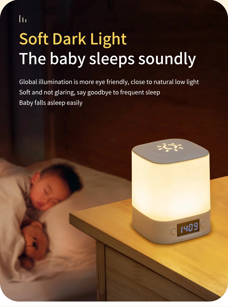 LED Night Lamp with Clock Display