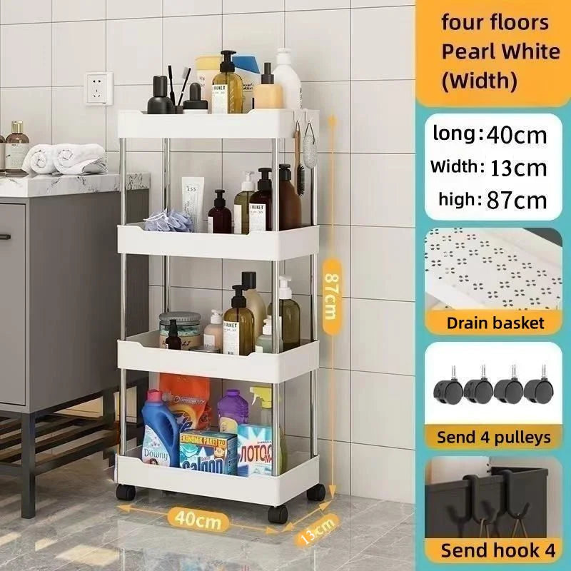 Multi-Layer Movable Storage Rack – Sleek & Space-Saving Organizer