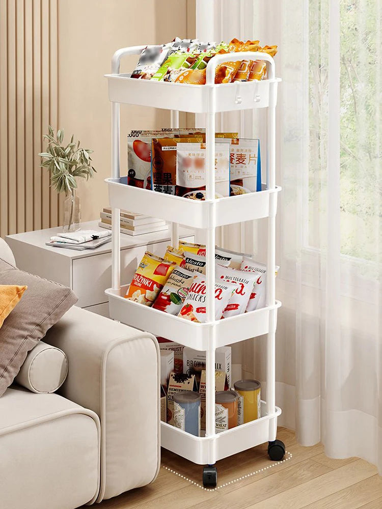 Household Cart Floor Storage Rack, Multi-Functional Kitchen Storage Cart, Movable Storage With Wheels, Multi-Scene Application
