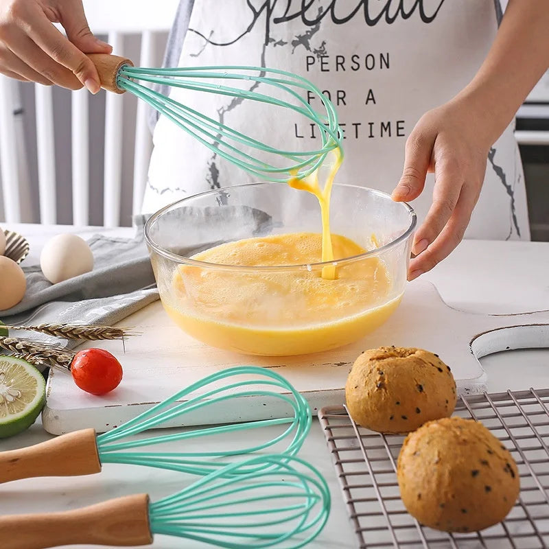 Manual Egg Beater – High-Quality Silicone & Stainless Steel