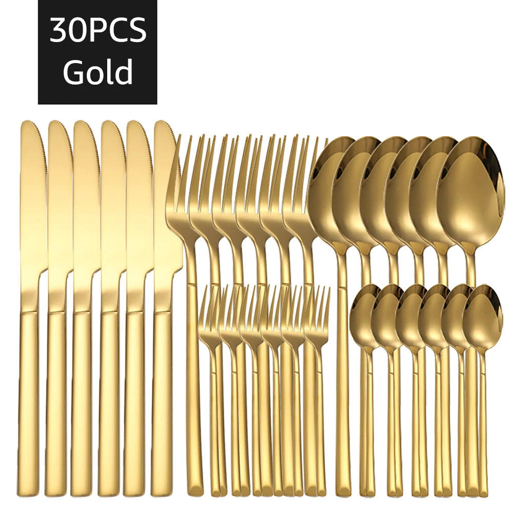 30-Piece Gold Tableware Set