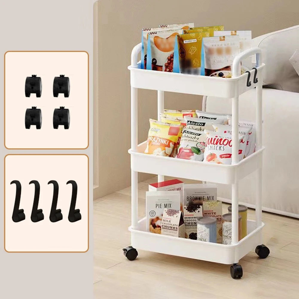 Household Cart Floor Storage Rack, Multi-Functional Kitchen Storage Cart, Movable Storage With Wheels, Multi-Scene Application
