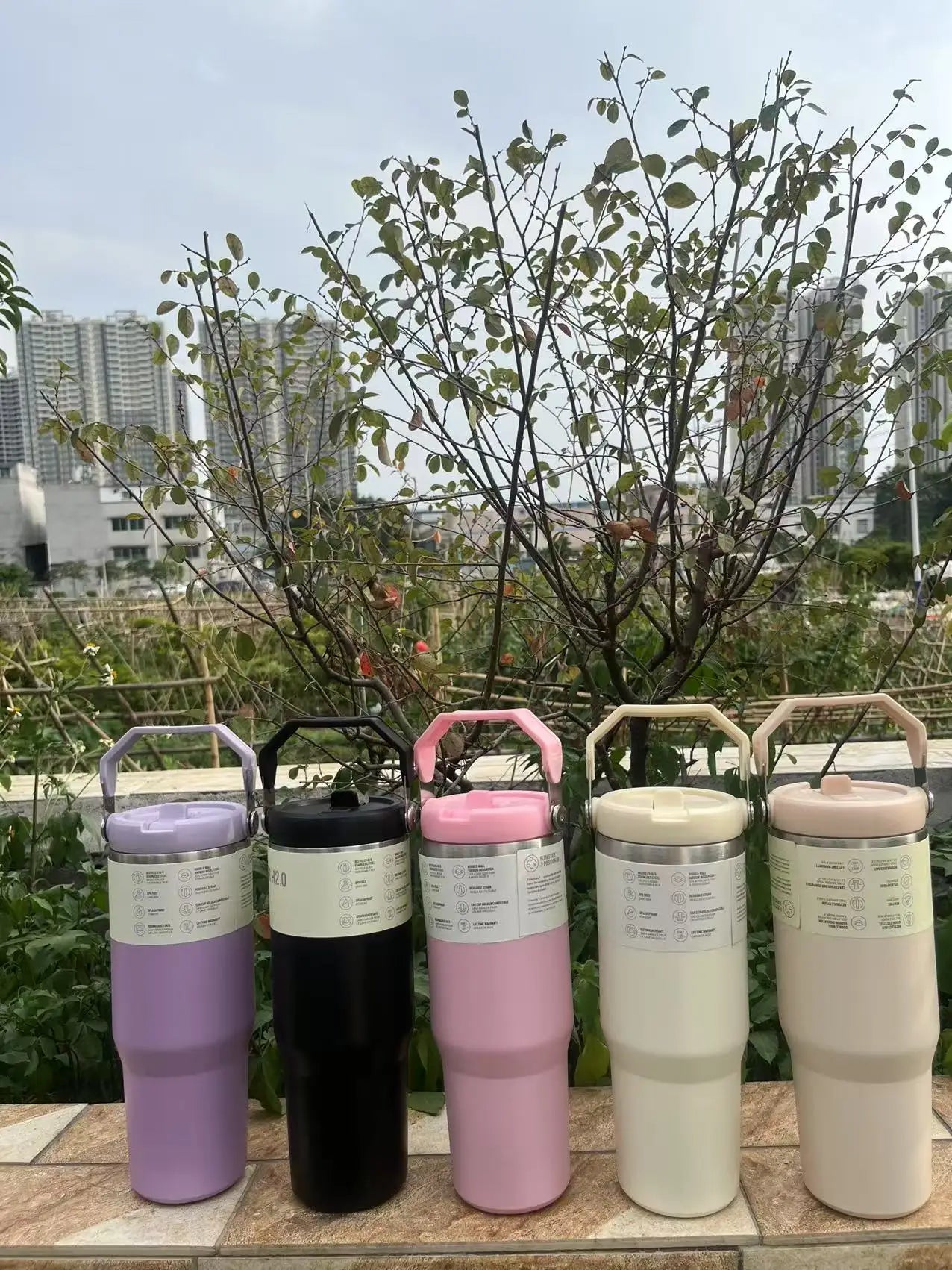 30 oz Vacuum Thermos Cup with Treatment Double Layer Thermos Cup Stainless Steel Sports Water Bottle Hot and Cold Drinks