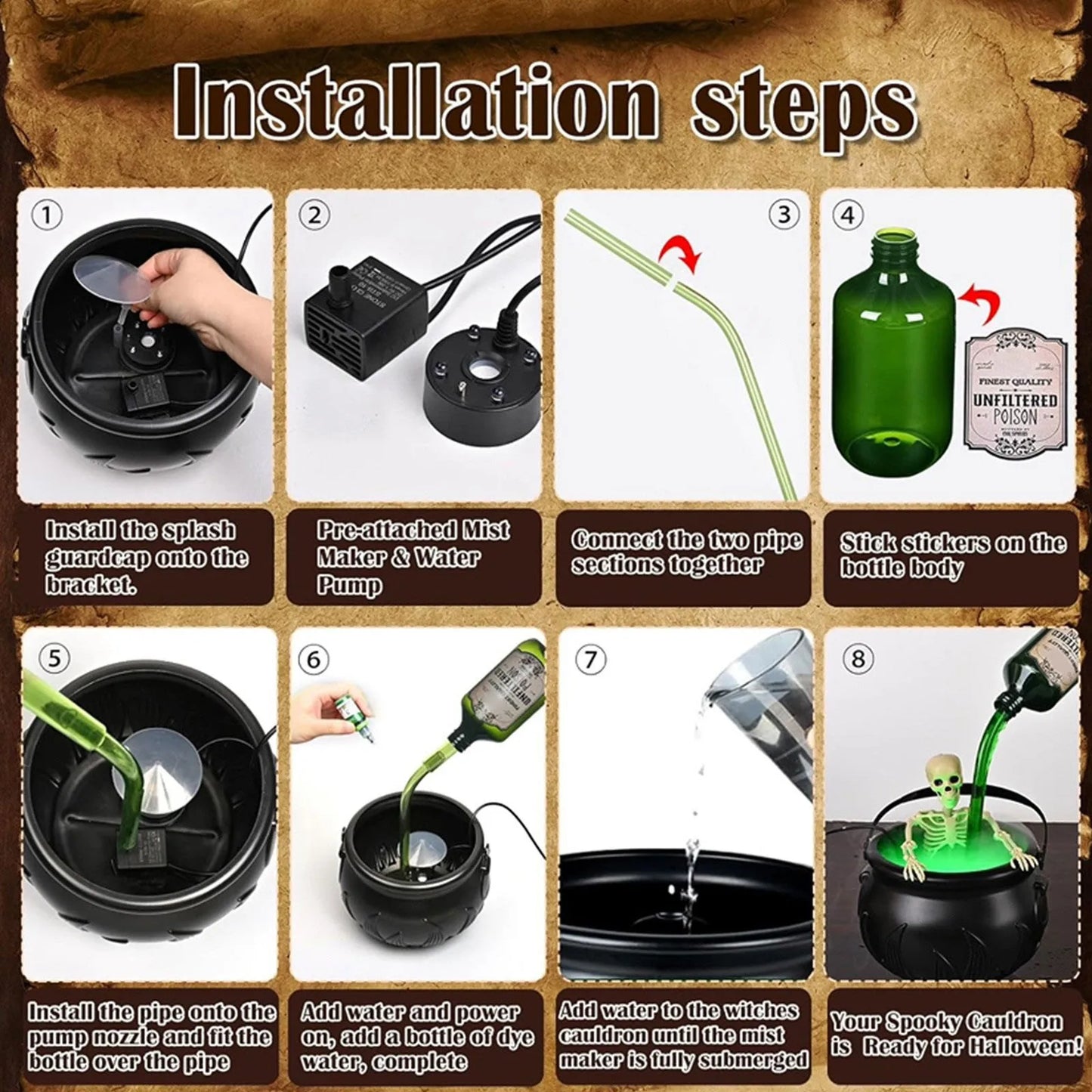 Halloween Witch’s Cauldron – Magical Potion & Fog Party Decor