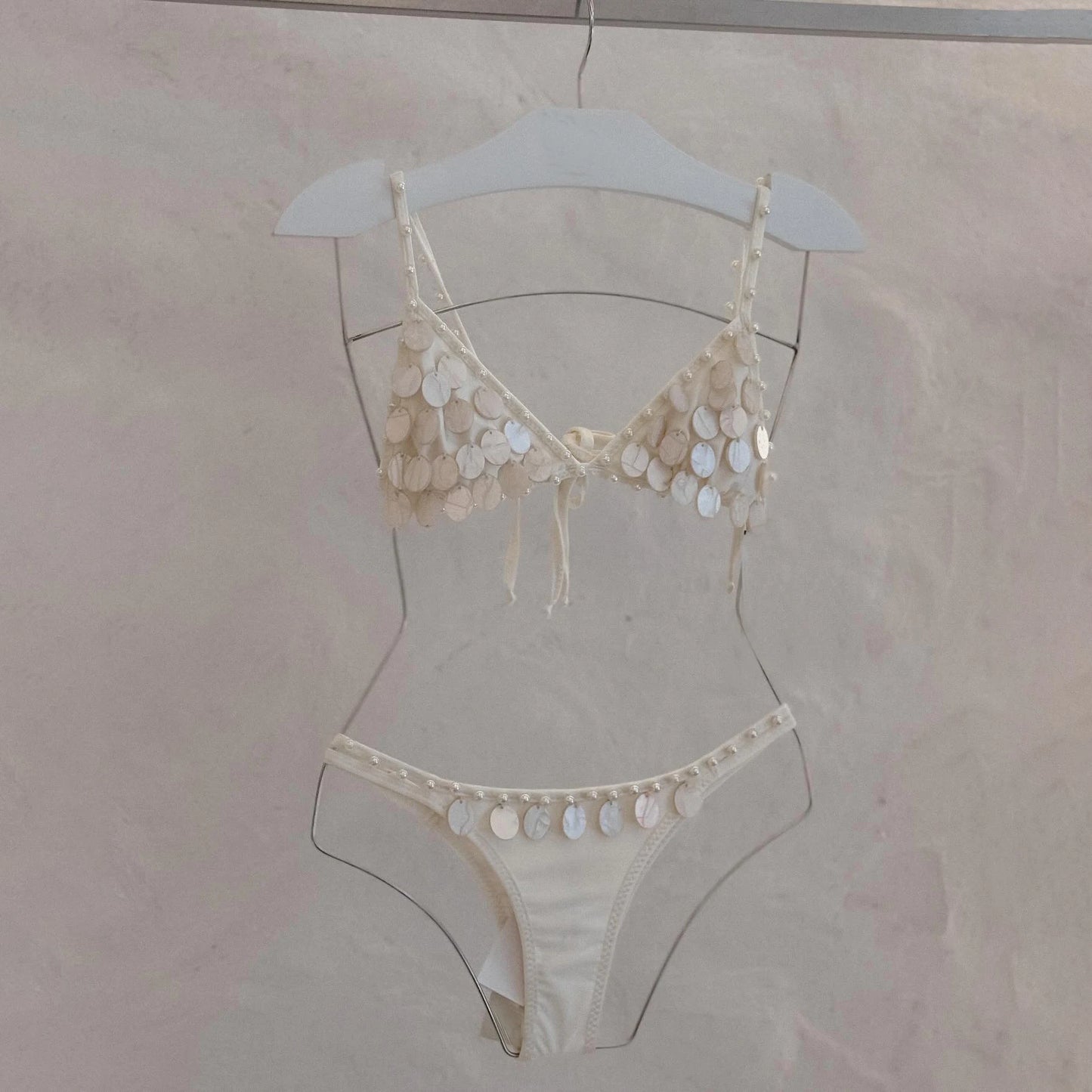 Sexy Shiny Button Bandeau Bikini
