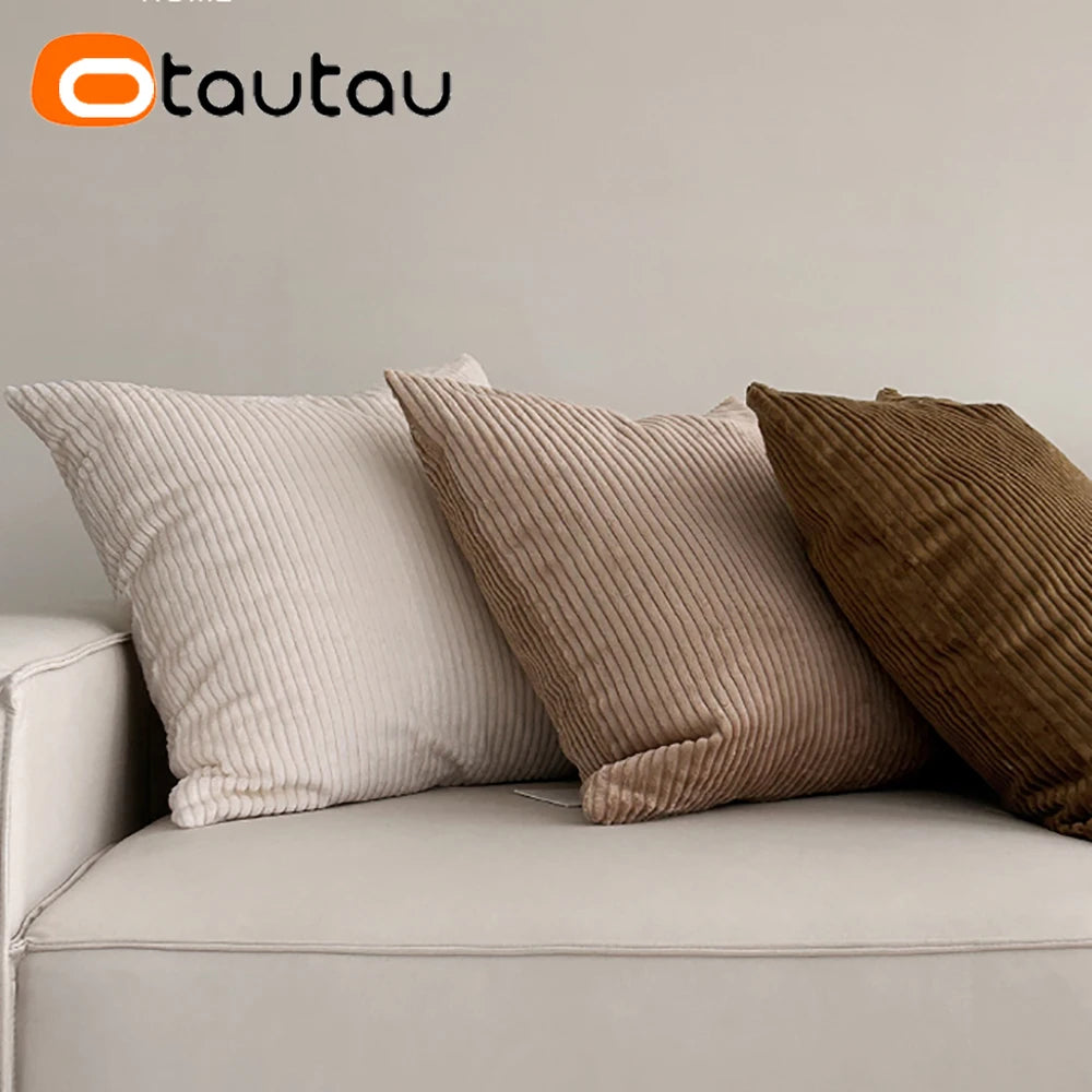 Cotton Corduroy Throw Pillow Cover by OTAUTAU