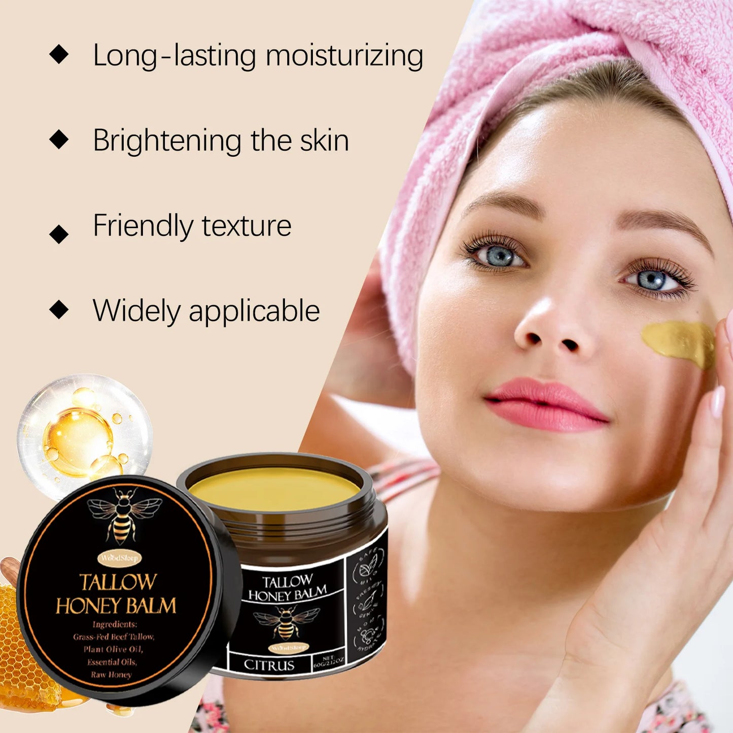 Tallow Honey Facial Balm – Soothe, Repair & Nourish Your Skin