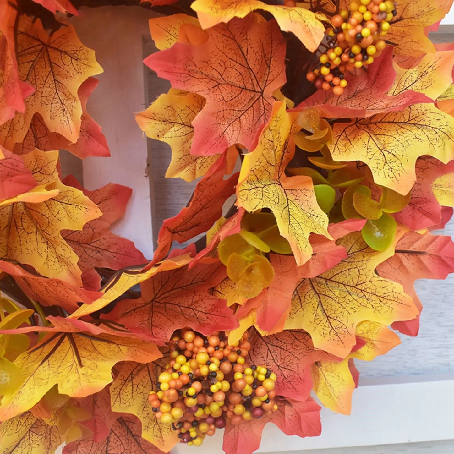 Halloween & Thanksgiving Maple Leaf Pumpkin Wreath