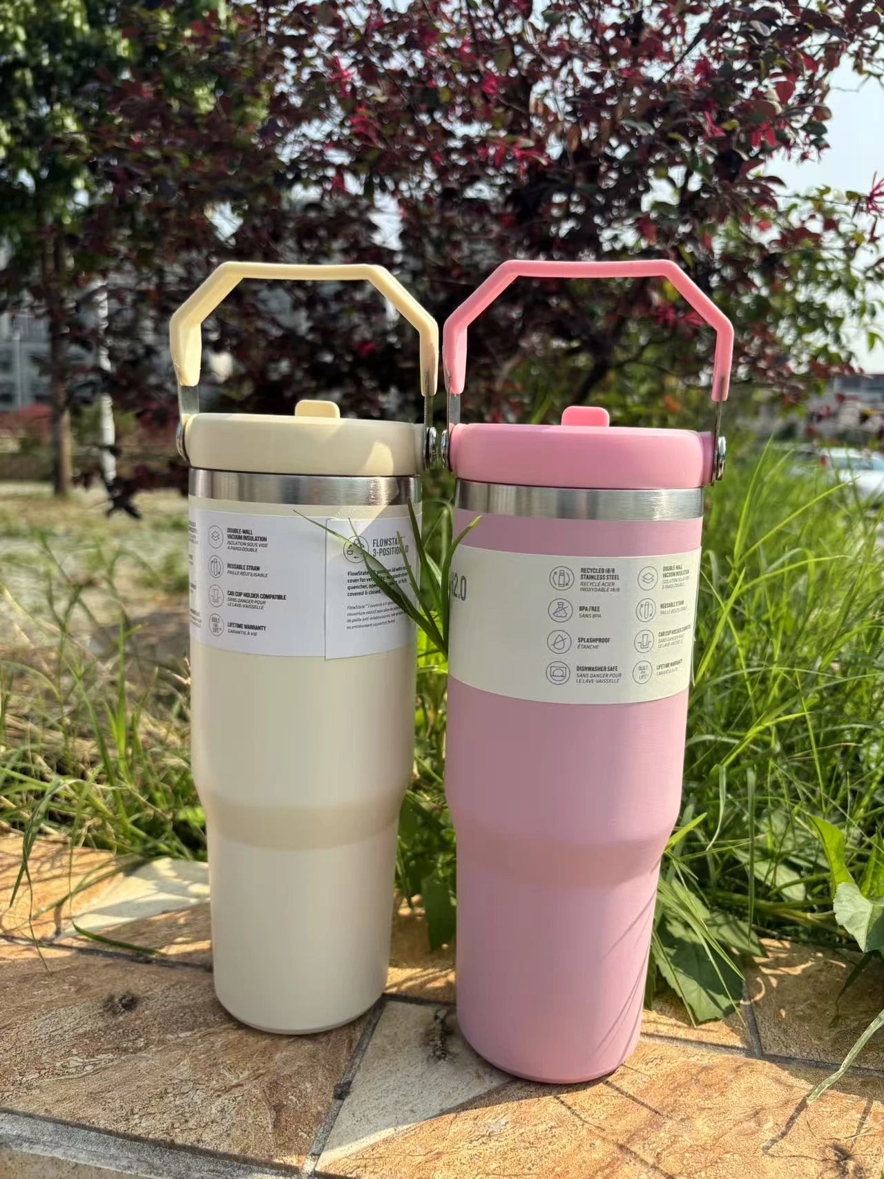 30 oz Vacuum Thermos Cup with Treatment Double Layer Thermos Cup Stainless Steel Sports Water Bottle Hot and Cold Drinks