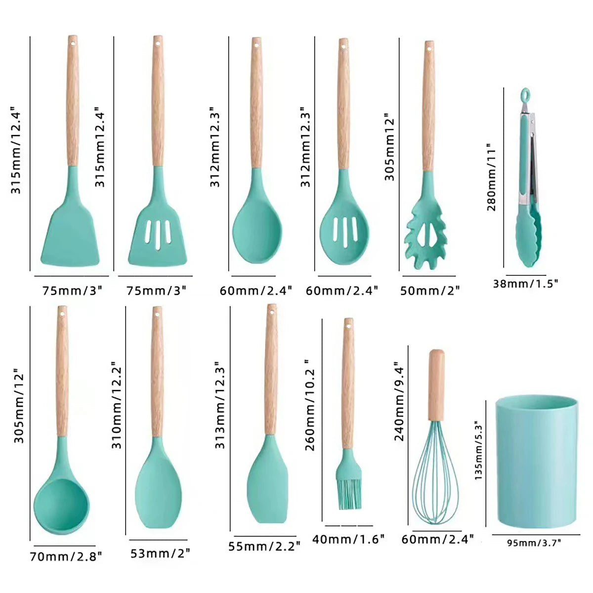 Silicone Kitchen Utensils Set (12pcs)