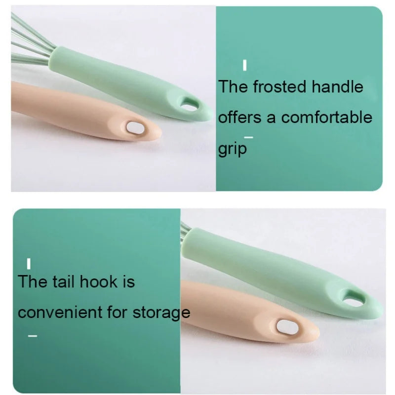 Manual Egg Beater – High-Quality Silicone & Stainless Steel