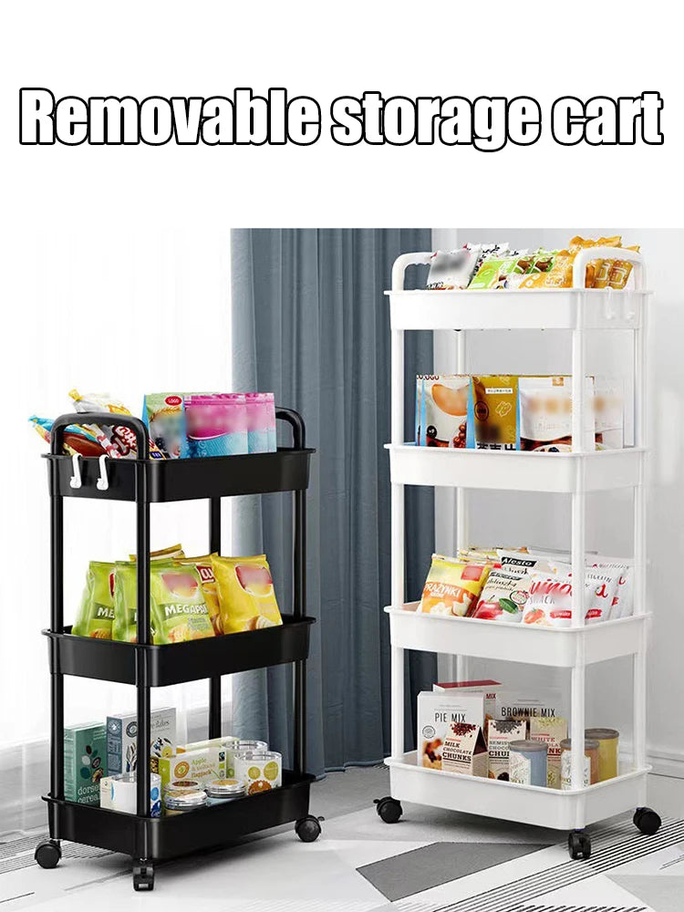 Household Cart Floor Storage Rack, Multi-Functional Kitchen Storage Cart, Movable Storage With Wheels, Multi-Scene Application