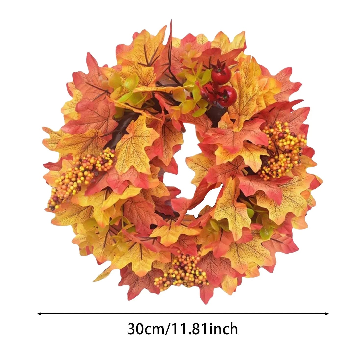 Halloween & Thanksgiving Maple Leaf Pumpkin Wreath