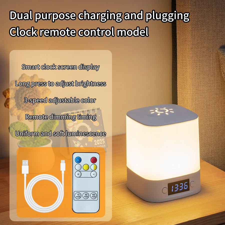 LED Night Lamp with Clock Display