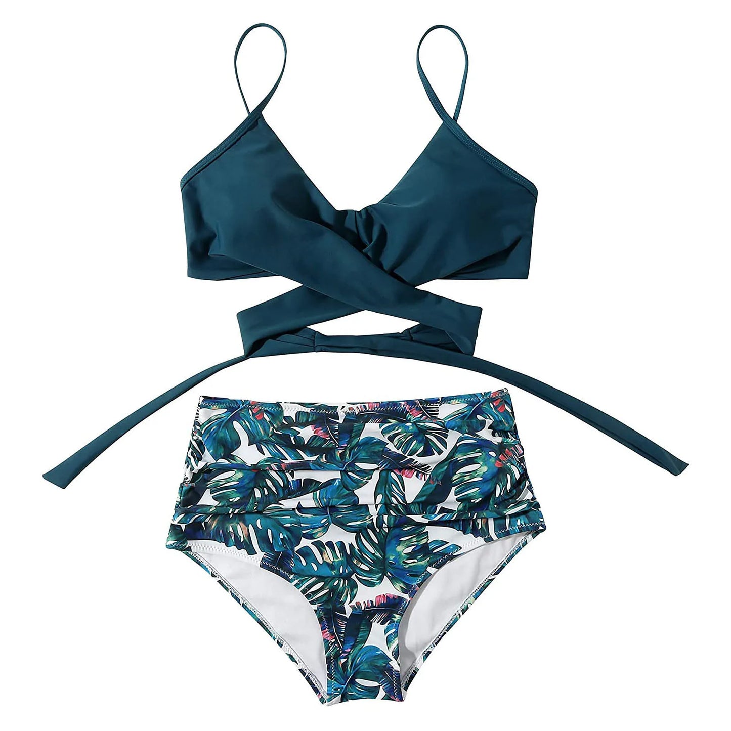 Floral Printed High-Waisted Bikini
