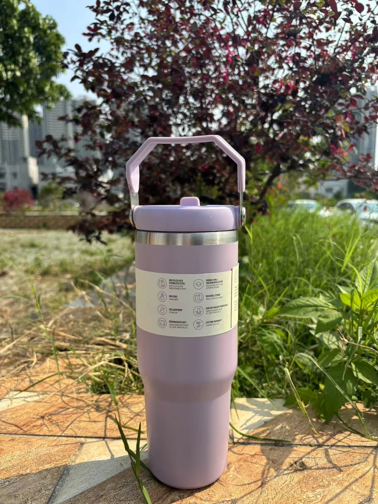 30 oz Vacuum Thermos Cup with Treatment Double Layer Thermos Cup Stainless Steel Sports Water Bottle Hot and Cold Drinks