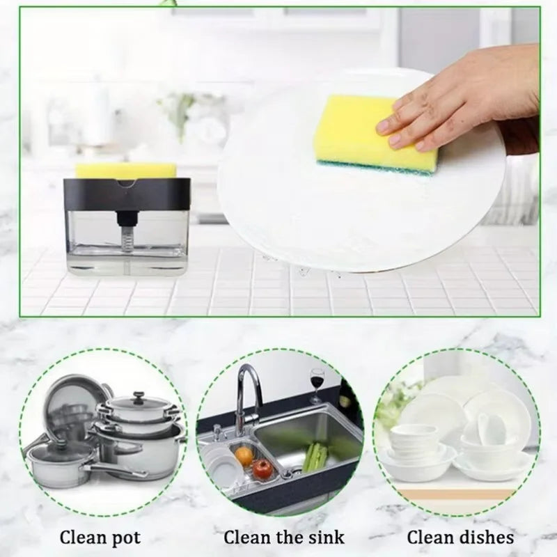 Kitchen Soap Dispenser with Sponge Caddy