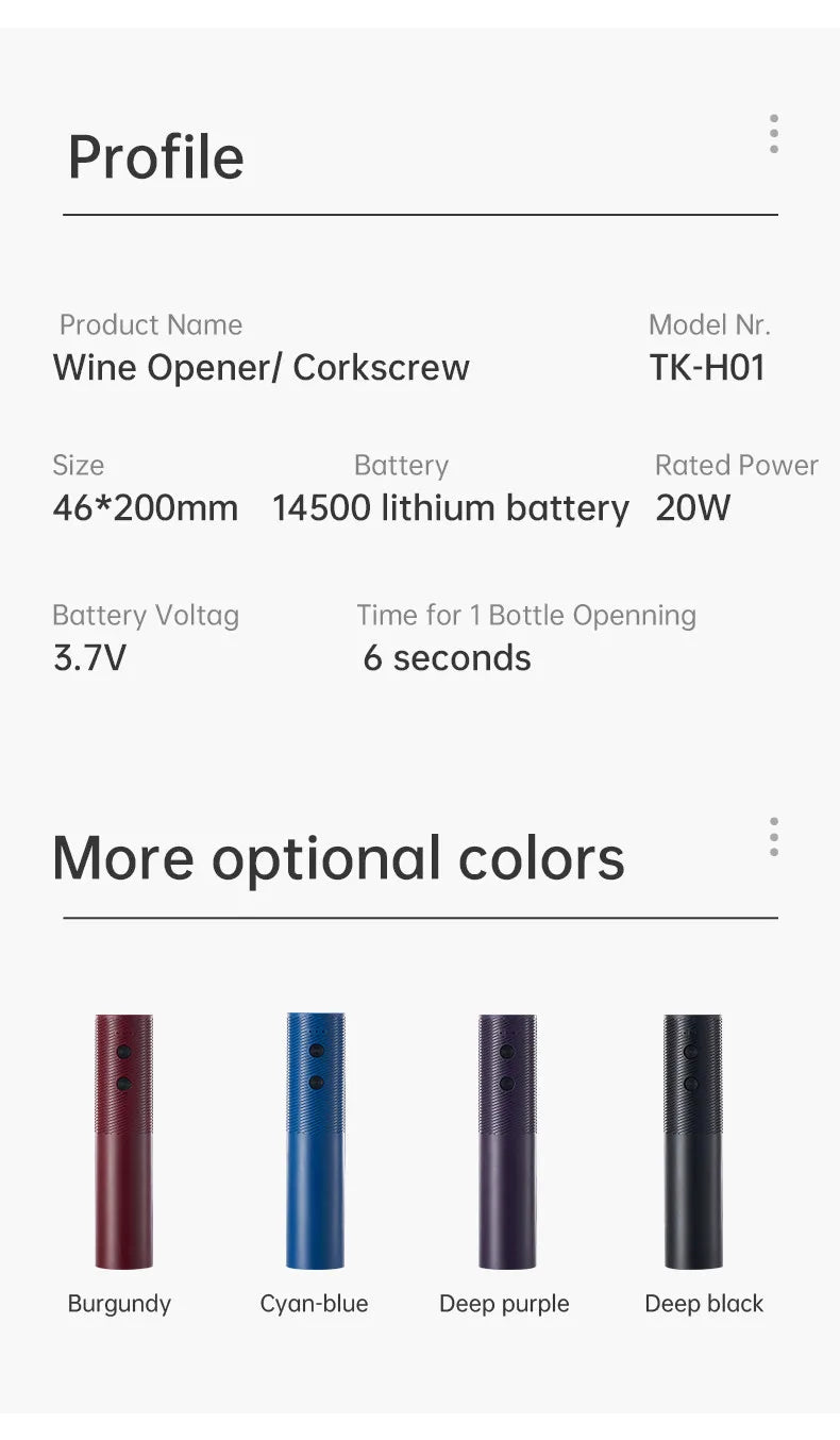 Automatic Electric Wine Opener