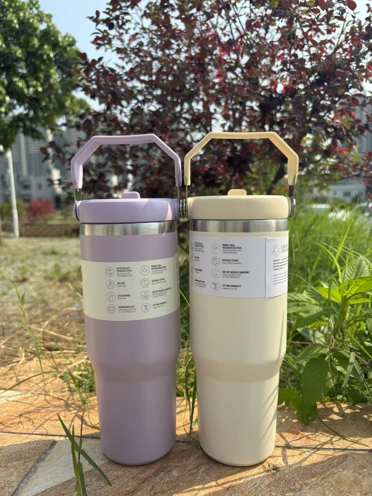 30 oz Vacuum Thermos Cup with Treatment Double Layer Thermos Cup Stainless Steel Sports Water Bottle Hot and Cold Drinks