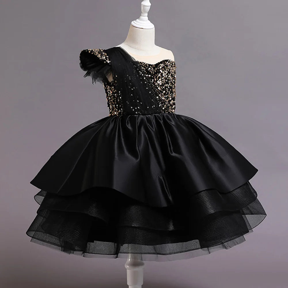 Shimmering Black Princess Dress