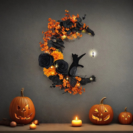 Handmade Moon & Cat Garland