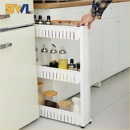 Multi-Layer Movable Storage Rack – Sleek & Space-Saving Organizer