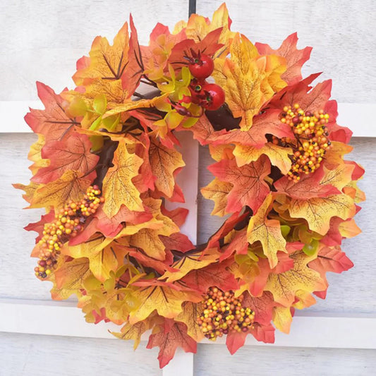 Halloween & Thanksgiving Maple Leaf Pumpkin Wreath
